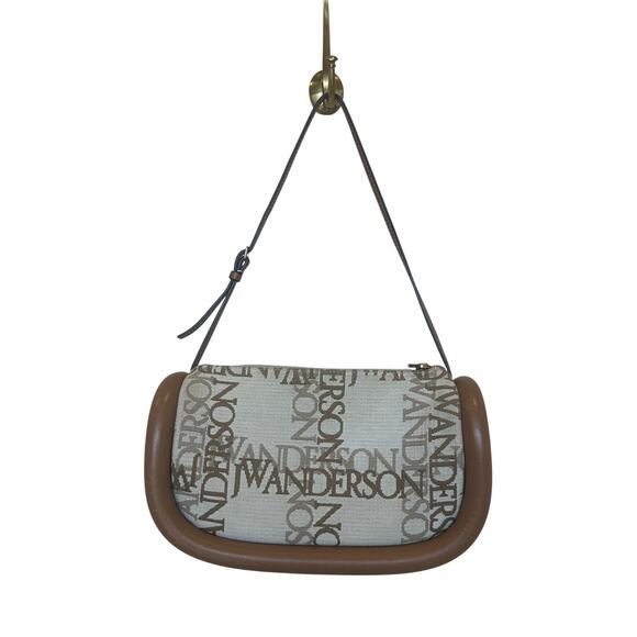 J.W. Anderson Logo Bumper Moon Shoulder Bag  Designer Luxury Neutral 9x7x1 $850 - Picture 5 of 13